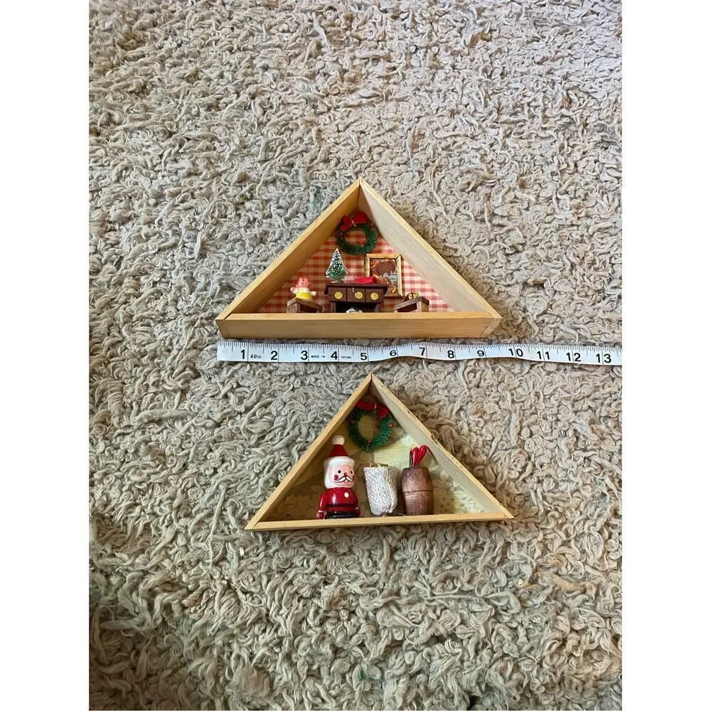 Vintage wooden Christmas holiday theme‎ shelf decoration